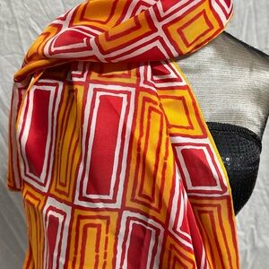 Bold Red and Yellow Geometric Wrap